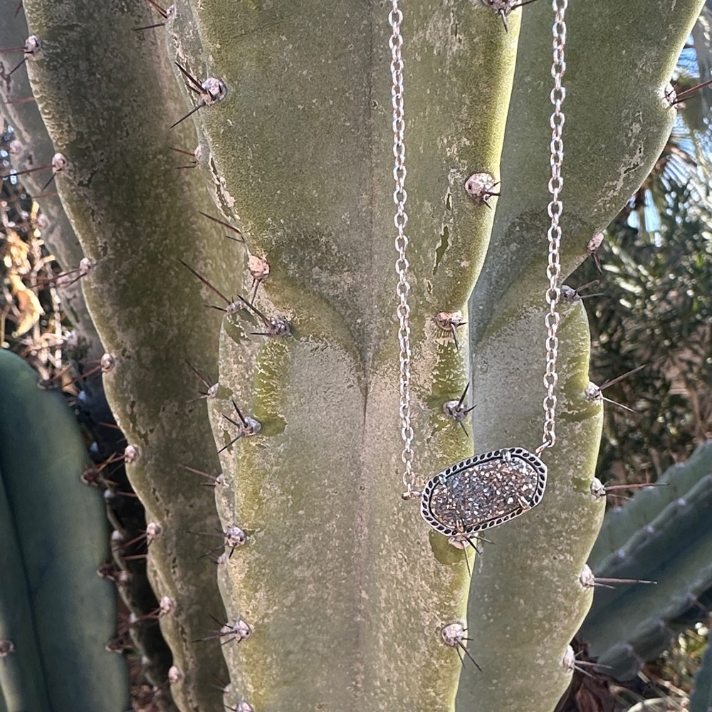 Kendra Scott Silver Drusy necklace